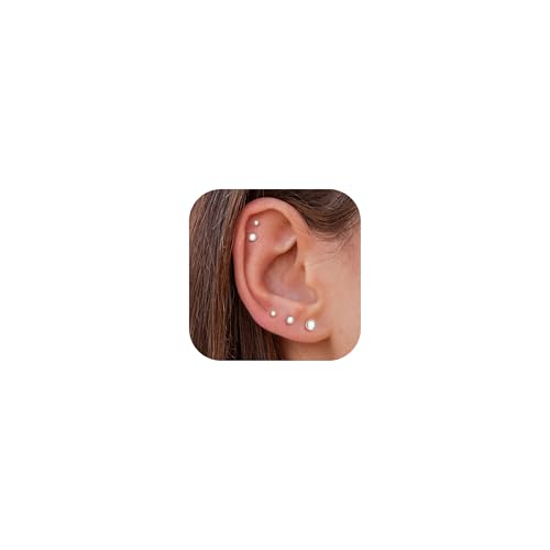 5 Paar flache Rückenohrringe Stift Gold Fadenloser Tragus -Knorpel für Frauen Männer 925 Sterling Silber Post 14k Gold hypoallergene Ohrring -Set für mehrere durchdringende Nasenmedusa Piercing von SLCHJX