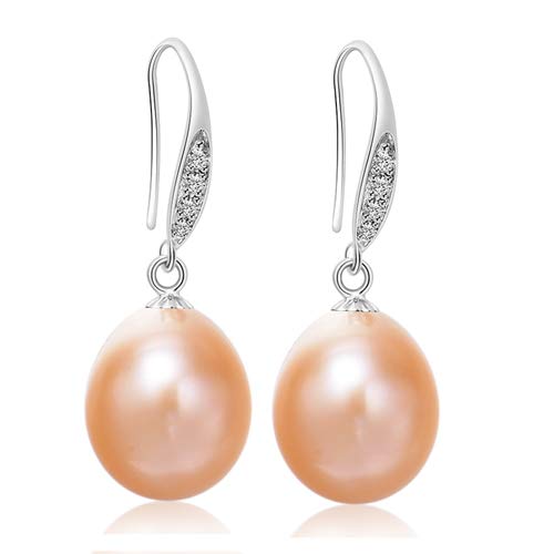 9-10 mm echte natürliche Süßwasserperlenohrringe S925 Retro-Drop-Ohrringe für Frauen in China von SLCHJX