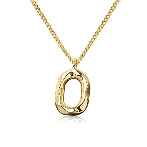 925 Silber Elegant Runde Gold Silber Farbe Geometrische Halskette Mode Schmuck für Frauen Hochzeitsfeier Bijoux Geschenkgold von SLCHJX