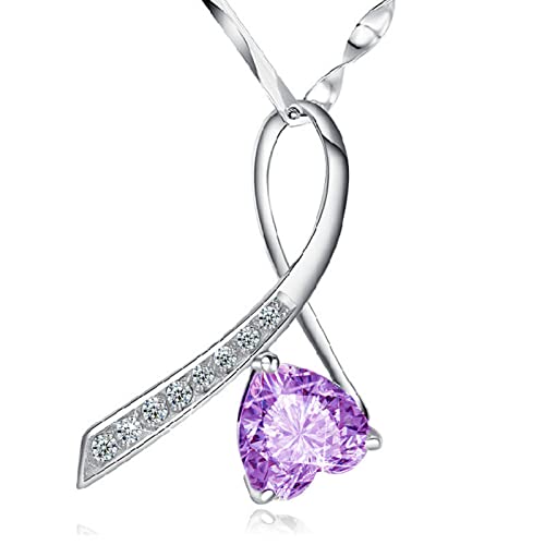 925 Sterling Silber Ribbon Herz Zirkon Anhänger Halskette Frauen Fashion Party Wildversestone CZ -Schlangeblattkette von SLCHJX