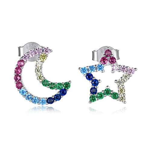 Buntes Pferdebutter Ohrring Regenbogen Herzstar Moon Ohrringe für Frauen Schmuck von SLCHJX