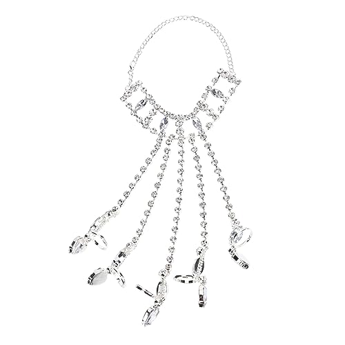 CWZZWS Girls 'Schmuck übertriebenes Strass -Handring -Armband für Frauen Fingerkette Accessoire Statement Schmuckzubehör von SLCHJX
