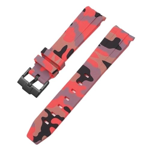 Camouflage-Armband für Omega für Swatch MoonSwatch, gebogenes Ende, Silikon-Gummi-Armband, für Herren und Damen, Sportuhrenarmband, Zubehör, 20 mm, 20 mm von SLCHJX