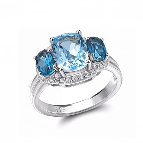Cwzzws 925 Sterling Silber Halskette für Frauen Rhodium -Plattier natürlicher blauer Topaz Ehering Feiner Schmuck Cwzzws 925 Sterling Silber Halskette für Frauen Rhodium -Plattier natürlicher blauer Topaz Ehering Feiner Schmuck von SLCHJX