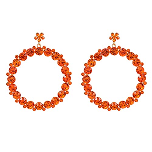 Damen Persönlichkeit Strass Party Schmuck Persönlichkeit Geometrische Runde Anhänger Ohrringe Damenschmuck Frauen Ohrringe, A, A von SLCHJX