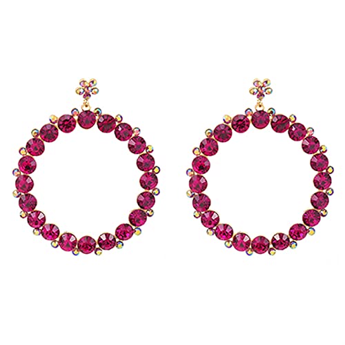 Damen Persönlichkeit Strass Party Schmuck Persönlichkeit Geometrische Runde Anhänger Ohrringe Damenschmuck Frauen Ohrringe, A, A von SLCHJX