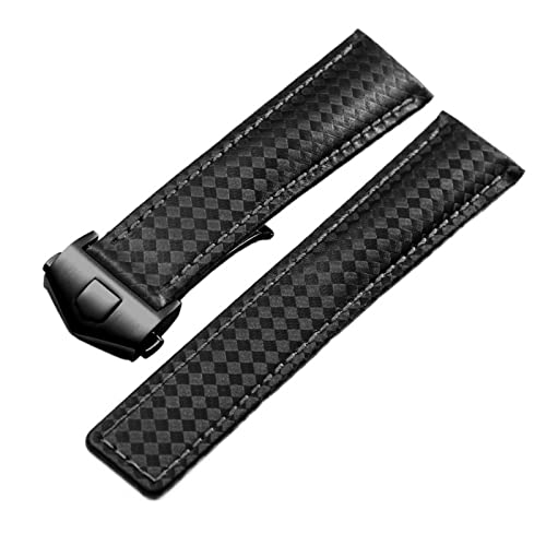 Echtlederarmband mit Kohlefaser-Muster, 20 mm, 22 m, für Monaco-Serie, Uhrenarmband, Lederarmband Echtlederarmband mit Kohlefaser-Muster, 20 mm, 22 m, für Monaco-Serie, Uhrenarmband, Lederarmband von SLCHJX