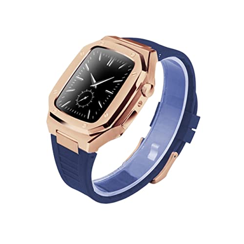 Edelstahl Uhr Metall Ringbuch für Band 9 8 7 6 5 4 SE 3 2 -Serie 44 mm 45 mm Uhr Ersatz Upgrade Metall Riemenanpassung Kit, 45MM, A von SLCHJX