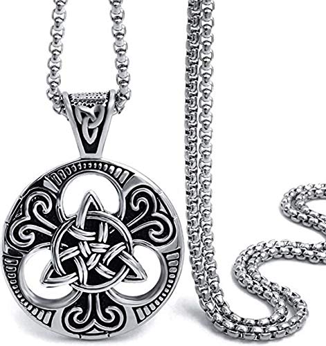 Edelstahl Viking Amulett Celtic Knot Irish Cross Anhänger Halskette für Männer Frauen übertragen Schmuck Geschenkbox von SLCHJX
