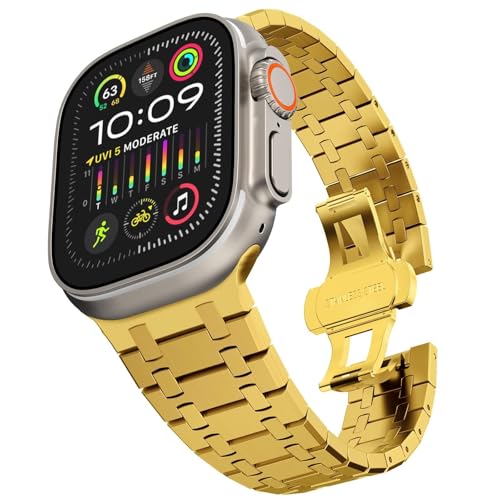 Edelstahlband für Ultra 2 Band 49 mm 45 mm 44 mm 42 mm, Metallgurt mit Faltverschluss für Serie 9 8 7 6 5 4 3 2 1 Ultra/Ultra 2 Männer Edelstahlband für Ultra 2 Band 49 mm 45 mm 44 mm 42 mm, Metallgurt mit Faltverschluss für Serie 9 8 7 6 5 4 3 2 1 Ultra/Ultra 2 Männer von SLCHJX