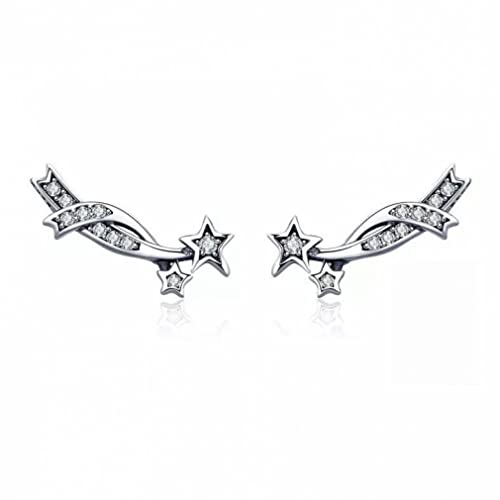 Elegant Shining Meteor Star Clear Colder Ohrringe für Frauen Ohrringe Schmuck von SLCHJX