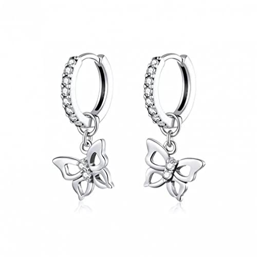 Elegante Schmetterlingsreferenzoop -Ohrringe klare Zirkonohrringe für Frauen Hochzeit Schmuck von SLCHJX
