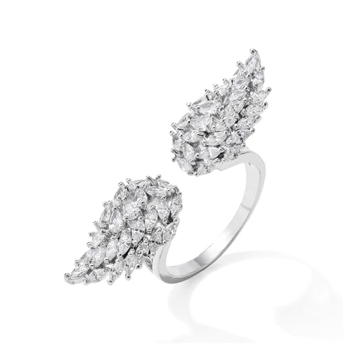 Engagement Angel Wings Silber Ring Ehering für Frauen Party Jubiläum Schmuck Elegante trendige einzigartige Ringe von SLCHJX