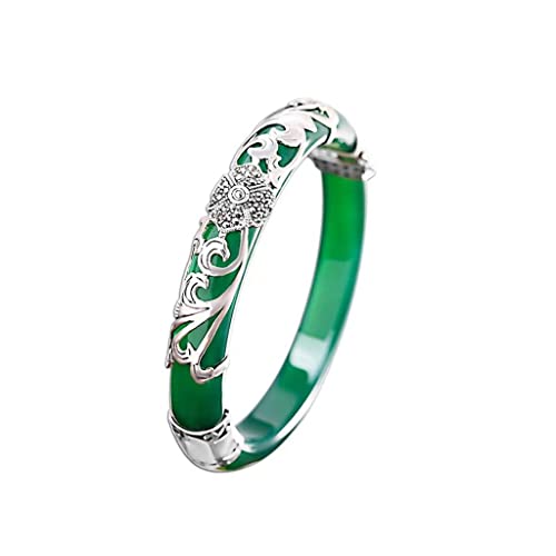 Figuren Silber Silberverzierungen Frauen Achat weißes Chalcedon -Armband (D) von SLCHJX