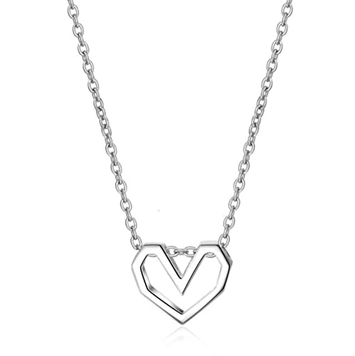 Frauen Mode silbernen Schmuck hohl Herz Anhänger kurz 40 cm Halskette Mädchen Lady Lady von SLCHJX