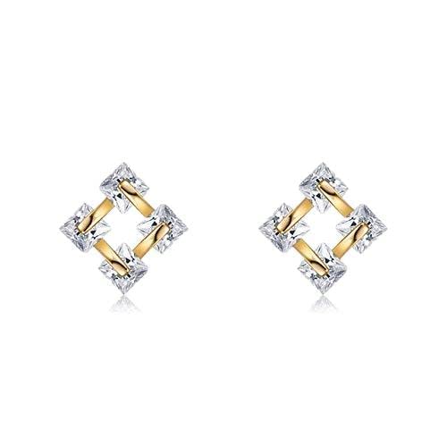 Geometry Square kleine Ohrringe für Frauen rosa kubische Zirkonia -Stift Ohrring handgefertigter Schmuck von SLCHJX