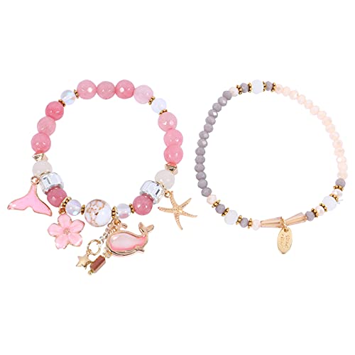 Girls Accessoires Ocean Series Doppelschicht Mädchen Perlen Armband Handschmuck für Frauen langlebig komfortable Design Halskette von SLCHJX