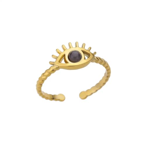 Gold Silber Evil Eye Verstellbarer Ring für Frauen Personalisierte leichte Luxusring Trendy einzigartige Ringe Schmuck Geschenk von SLCHJX