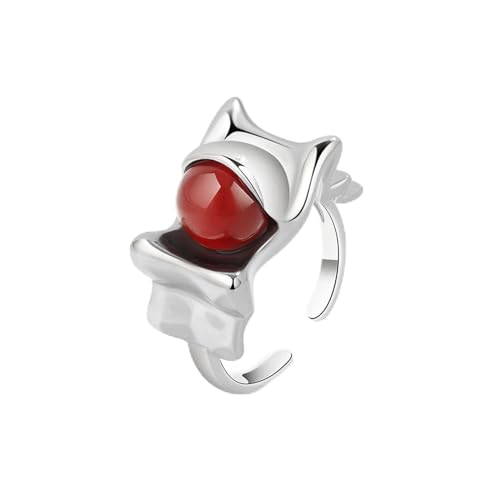 Ins Style Ring für Frauen Ring trendy Einfache passende rot weiße Achat Personalisierte Freizeitjubiläums Geburtstag Schmuck von SLCHJX