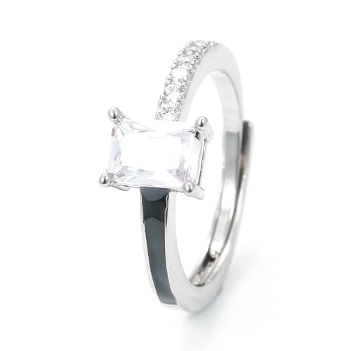 Ins Style Sweet Ring Classic passender Zirkon für Frauen Ring Schmuck Leuchte Luxus -Geburtstagsfeier -Vorschlag Verlobungsgeschenk von SLCHJX