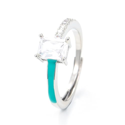 Ins Style Sweet Ring Classic passender Zirkon für Frauen Ring Schmuck Leuchte Luxus -Geburtstagsfeier -Vorschlag Verlobungsgeschenk von SLCHJX