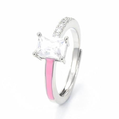 Ins Style Sweet Ring Classic passender Zirkon für Frauen Ring Schmuck Leuchte Luxus -Geburtstagsfeier -Vorschlag Verlobungsgeschenk von SLCHJX