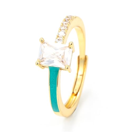 Ins Style Sweet Ring Classic passender Zirkon für Frauen Ring Schmuck Leuchte Luxus -Geburtstagsfeier -Vorschlag Verlobungsgeschenk von SLCHJX