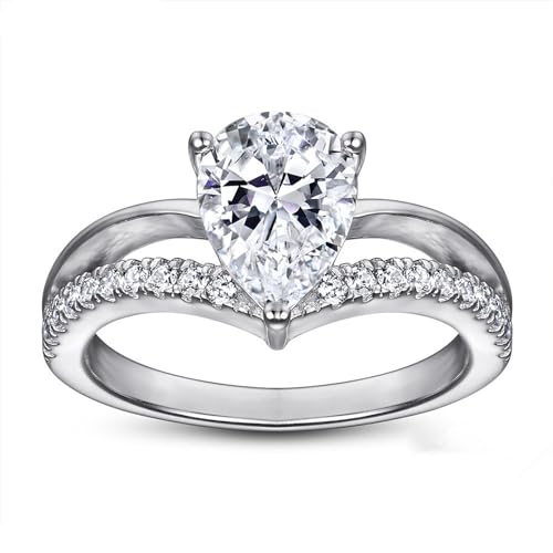 Ins Style Women Ring S925 Sterling Silber Ring mit Tröpfchenform Zirkon einfach Weihnachtsfeiertag Jubiläum Schmuck Schmuck von SLCHJX