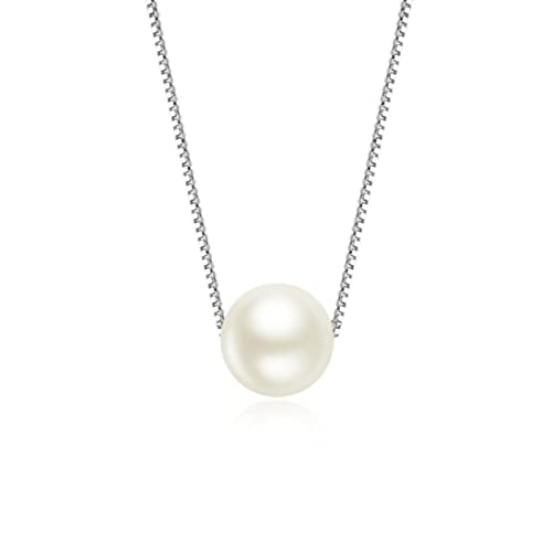 Klassische Perlenpullover Halsketten für Frauen Single Choker Verschiedene Größen Einfache Schlüsselbeinkette Elegante exquisite Dame Hochzeit Schmuck Geschenk von SLCHJX