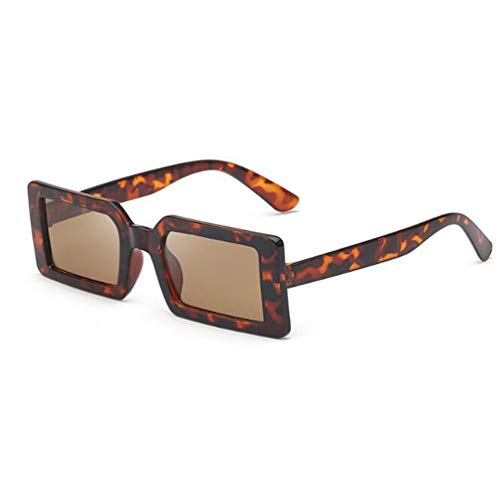 Kleine quadratische Sonnenbrille für Damen und Herren, rechteckig, modisch, Retro-Sonnenschutzbrille (Bohnenblüten-Teeflocken), Bohnenblüten-Teeflocken, Einheitsgröße von SLCHJX