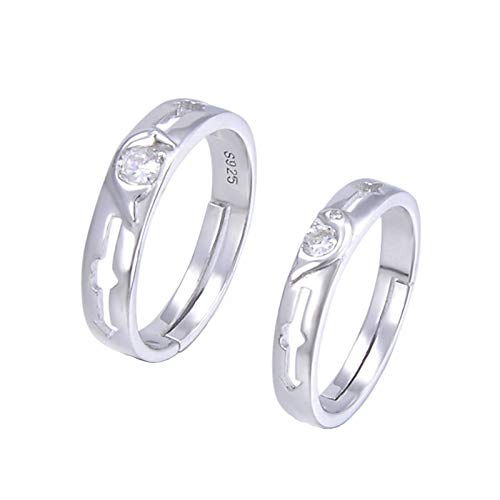 Knbob 925 Sterling Silber Offene Ringe weiß runde kubische Zirkonia -Puzzle Herz Hollow Pfeil Eheringe Herren und Damenringe für Paare Set Set für Paare Knbob 925 Sterling Silber Offene Ringe weiß runde kubische Zirkonia -Puzzle Herz Hollow Pfeil Eheringe Herren und Damenringe für Paare Set Set für Paare von SLCHJX