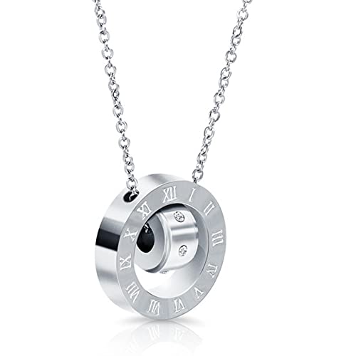 Luxusmarke Schmuck Titanium Stahl Doppelschleife Liebe/Roman Ziffern Halskette Österreichische Kristallliebe Halskette für Frauen Luxusmarke Schmuck Titanium Stahl Doppelschleife Liebe/Roman Ziffern Halskette Österreichische Kristallliebe Halskette für Frauen von SLCHJX
