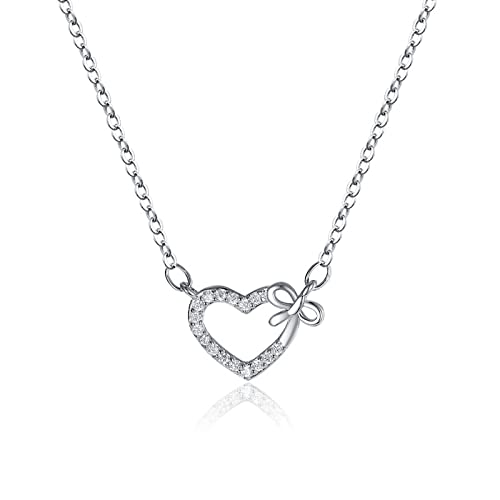 Mode Herzwinkel Zirkon Anhänger Halskette feiner Strassschlange Kette Frauen Schmuck Geburtstag Geschenk von SLCHJX