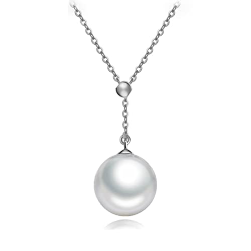 Modepullover Kette Elegante Perle Anhänger Halsketten Silber Verstellbares Schlüsselbein Halskette für Frauen Schmuck von SLCHJX