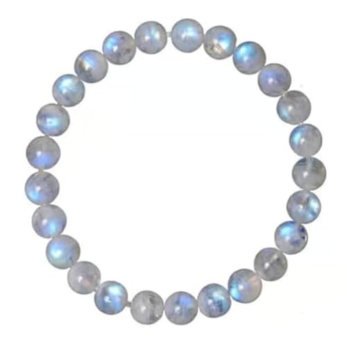 Mondsteinarmband für Frauen 6 mm natürlicher Kristall runden Perlen Blau Licht Edelstein Schmuck Schmuck für Frauen AAAAAA von SLCHJX