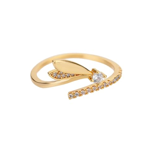Nette Libellefly -Ringe für Frauen mit Zirkon verstellbarer Fingerring Licht Luxus -Schmuck Geschenk Vogue und einfacher Ring von SLCHJX