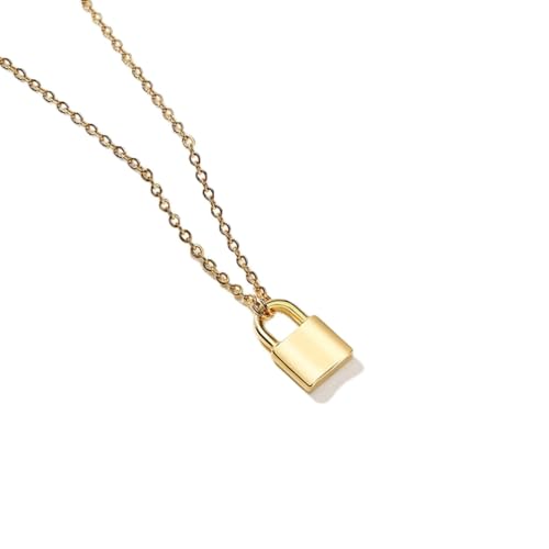 Neue Vogue Gold Silber Farbpadlock Anhänger für Frauen Titanium Stahl Halskette Street Ehrfurcht weibliche Schmuck Schmuck von SLCHJX