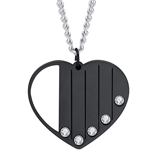 Neue romantische kubische Zirkonia Herz Anhänger Halskette Gold Silber Farbe Titanstahl Halskette für Frauen von SLCHJX