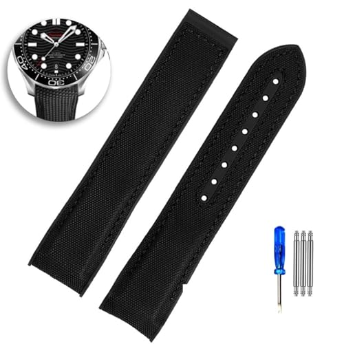 Nylon Uhrengurt für Omega Seahorse 215.32 Ozean Universe Super 600 America Cup Limited Edition Leinwand wasserdichte Uhrband 22 mm 20mm von SLCHJX