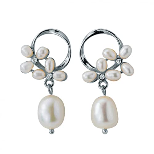 Perlenblume Form Ohrring für Frauen Farbe Hoop Ohrring Feiner Schmuck von SLCHJX