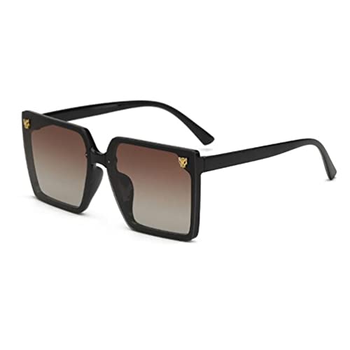 Quadratische Retro-Sonnenbrille aus Metall, Leopardenkopf-Sonnenbrille, UV-blockierende Brille, Schwarzer Rahmen, Doppeltee, Einheitsgröße Quadratische Retro-Sonnenbrille aus Metall, Leopardenkopf-Sonnenbrille, UV-blockierende Brille, Schwarzer Rahmen, Doppeltee, Einheitsgröße von SLCHJX