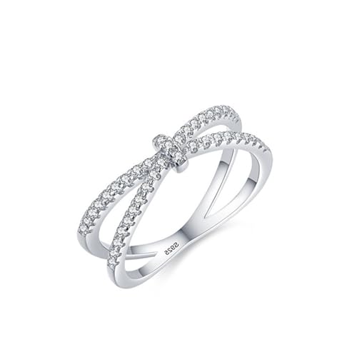 S925 Silver Cross Line Ring Women Ins Style Leichte Luxus elegant romantischer süßer Index Finger Ring Bestes Geschenk für Freund von SLCHJX