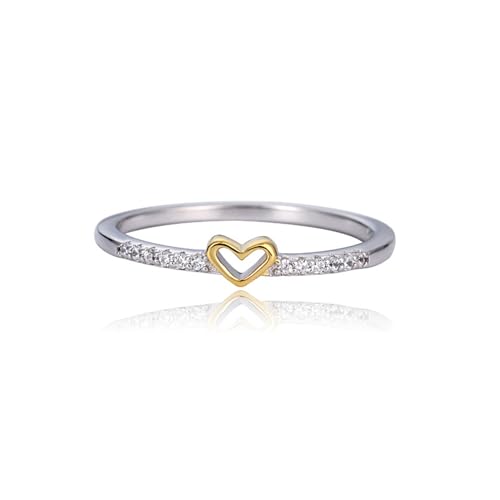 S925 Sterling Silber Lucky Acht der Liebe Kleine Liebe Ins Stil Weihnachten Ring Geburtstagsgeschenk Schmuckring Verlobungsring, 10, A von SLCHJX
