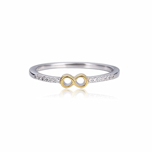 S925 Sterling Silber Lucky Acht der Liebe Kleine Liebe Ins Stil Weihnachten Ring Geburtstagsgeschenk Schmuckring Verlobungsring, 9, A von SLCHJX
