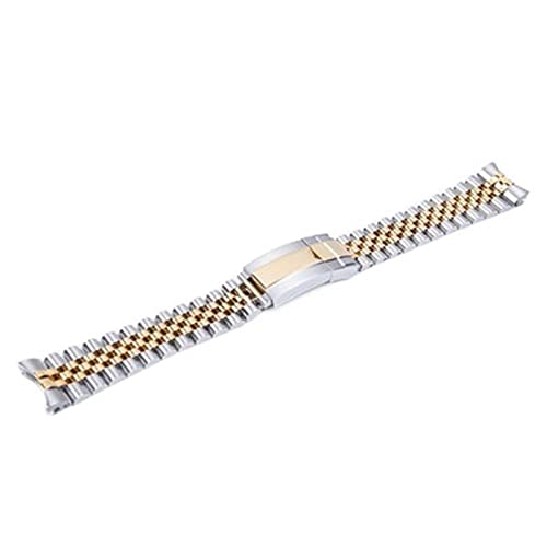SLCHJX 20 mm massives Edelstahl-Uhrenarmband für Role X Datejust Uhrenarmband Herren Armband Faltschließe Logo auf von SLCHJX