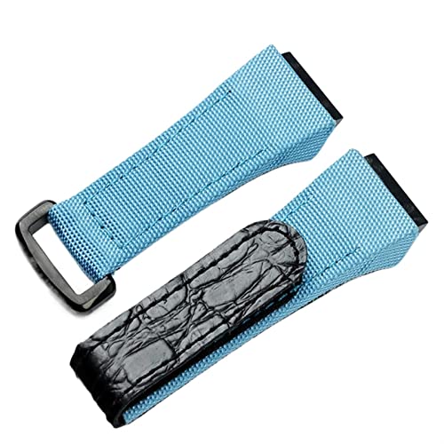 SLCHJX 25 mm Männer Nylon Stoff mit Leder Uhrband für Richard Uhrenwache -Gurtband -Armband -Schnalle für die Springbar -Version von SLCHJX
