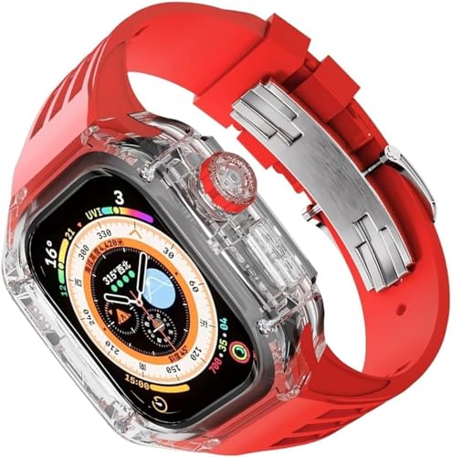 SLCHJX 49mm 45 mm 44mm Clear Transparent Watch Hülle Gummiband von SLCHJX