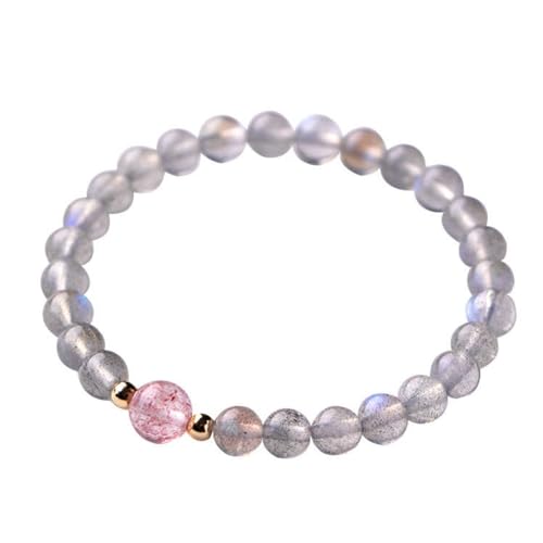 SLCHJX 6 mm Mondsteinarmband Universal Stretch Armband für Männer und Frauen von SLCHJX