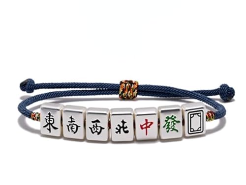 SLCHJX Chinesisches Mahjong Lucky Bracelet gewebtes Glücksspiel Baumwollverstellbare Unisex -Frauen (e) von SLCHJX