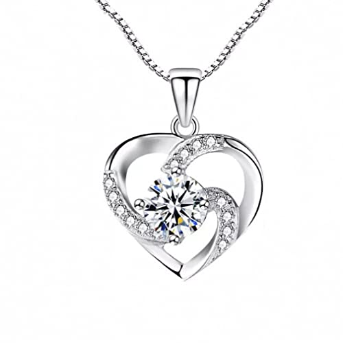 SLCHJX Crystal Heart Anhänger Halsketten Halsketten Halsketten für Frauen Hochzeit Schmuck Geschenke von SLCHJX